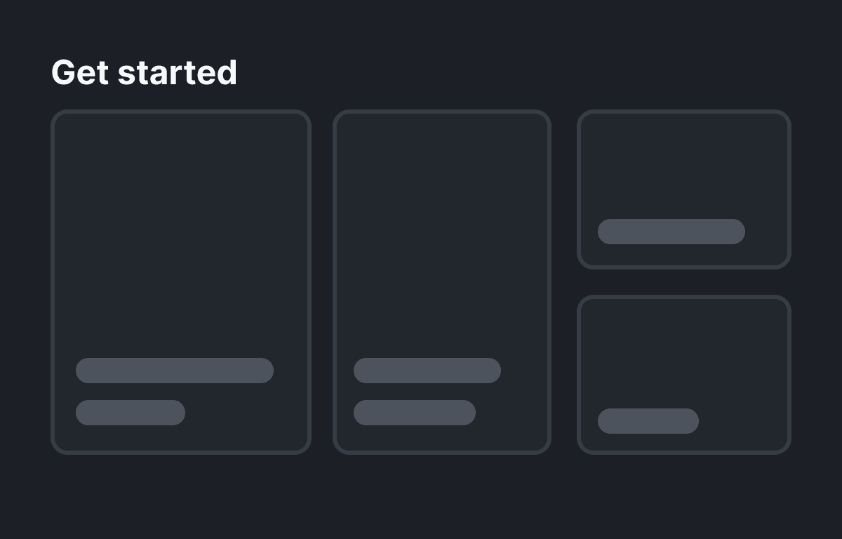 Getting started dashboard