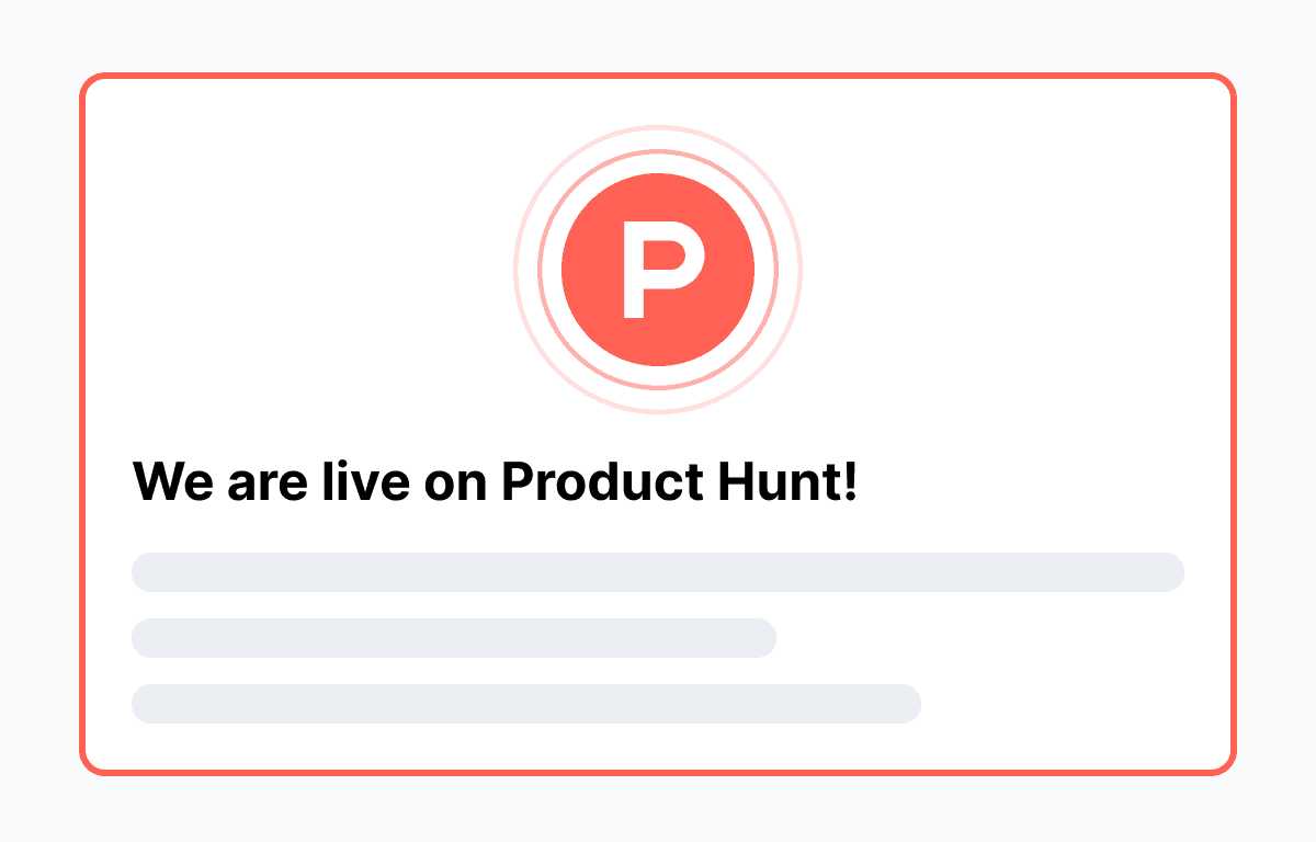 Product Hunt launch announcement
