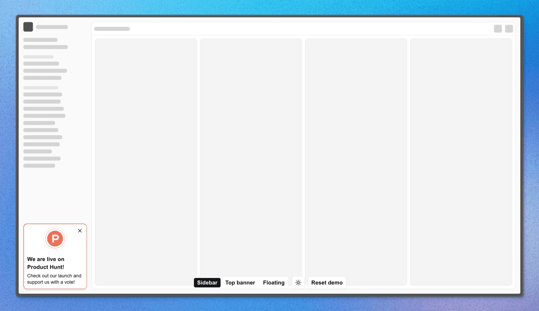 Sidebar card component rendered in the sidebar