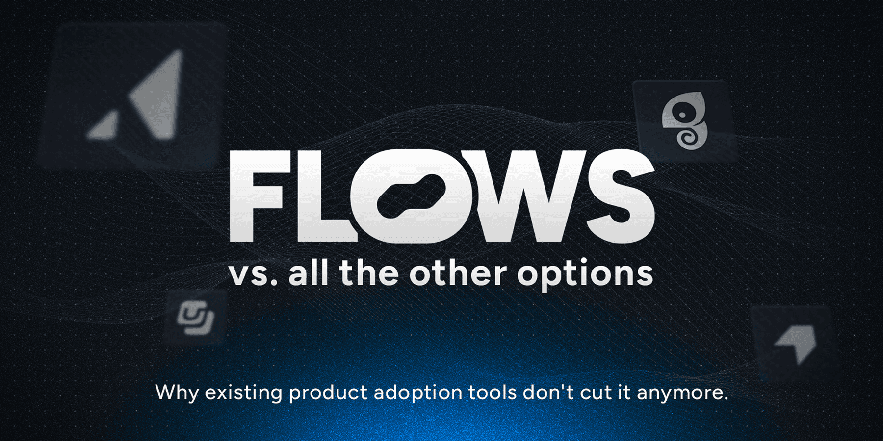 Flows logo with competitors logos floating around it
