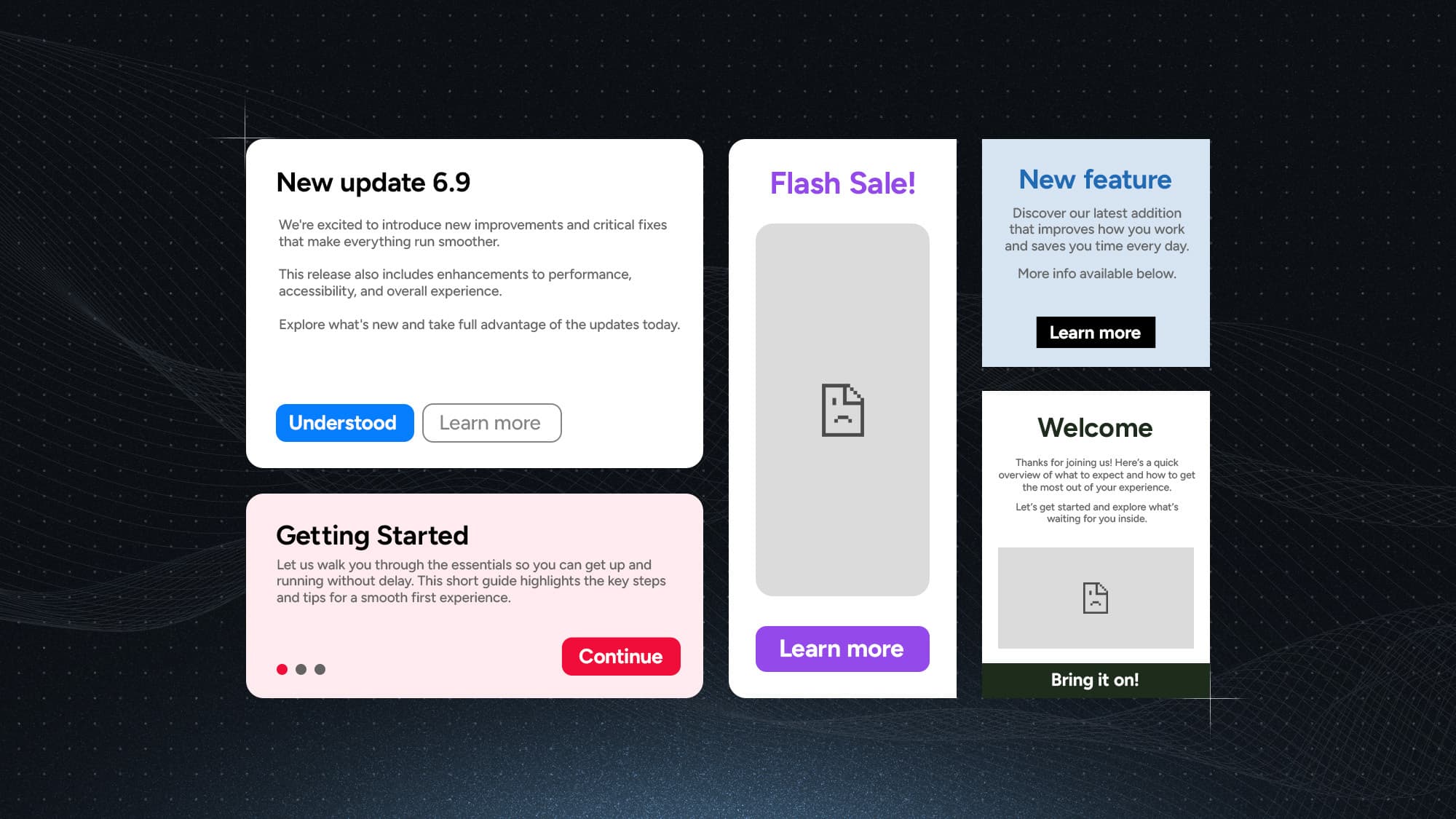 Screenshot of Flows custom components