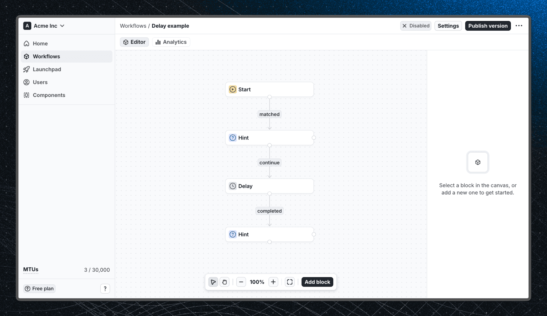 Delay block workflow diagram