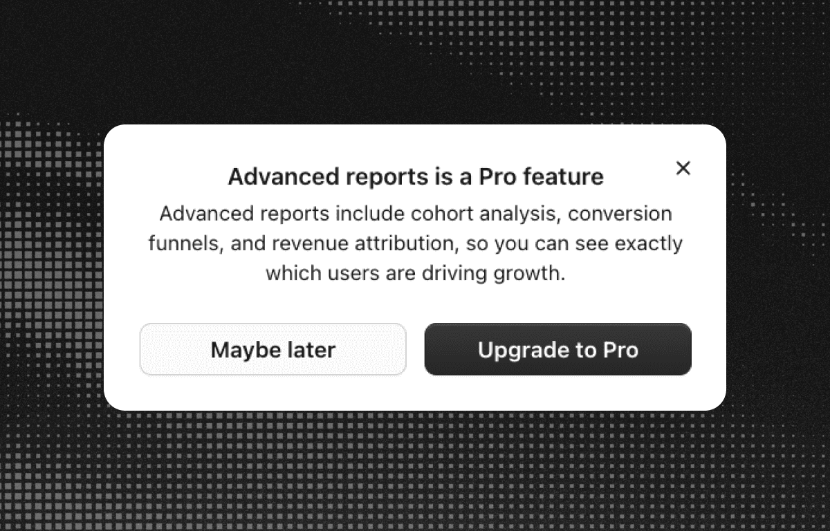 Paywall modal