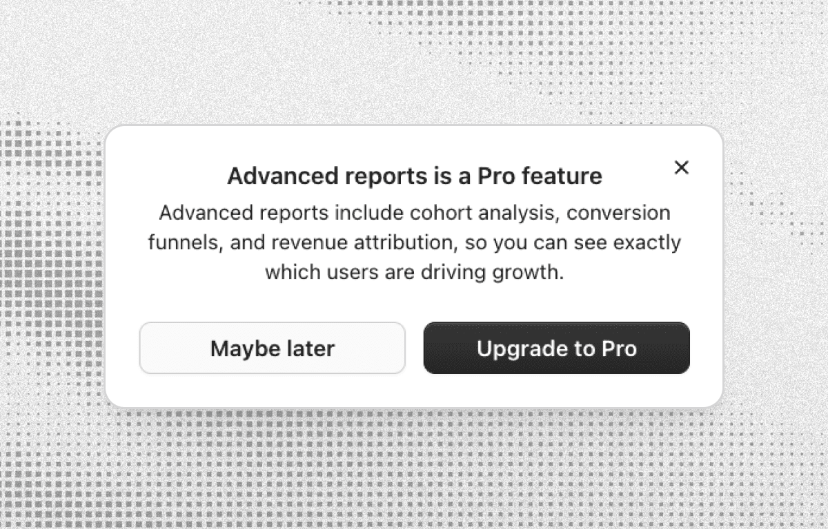 Paywall modal