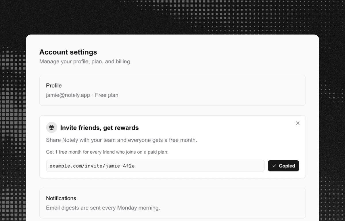 Referral widget