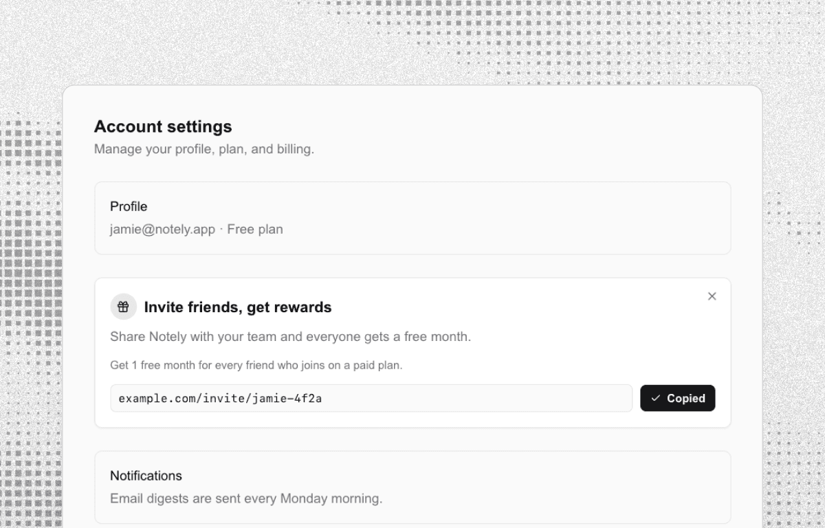 Referral widget