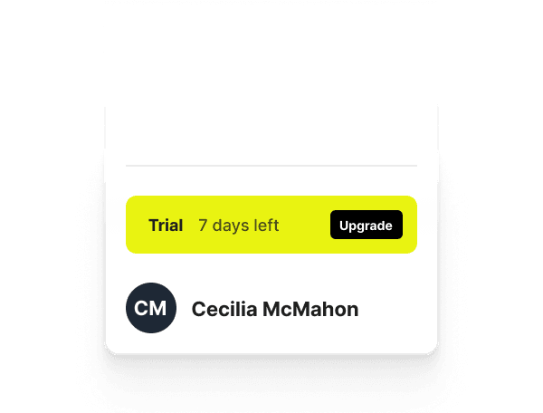 A reminder banner notifying the user that their trial is about to expire