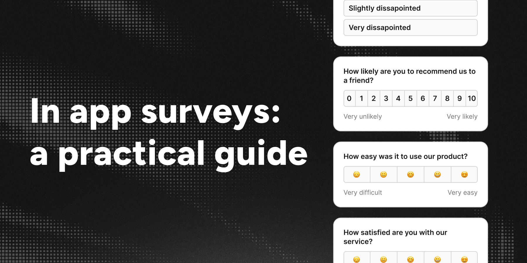 An illustration with multiple surveys floating