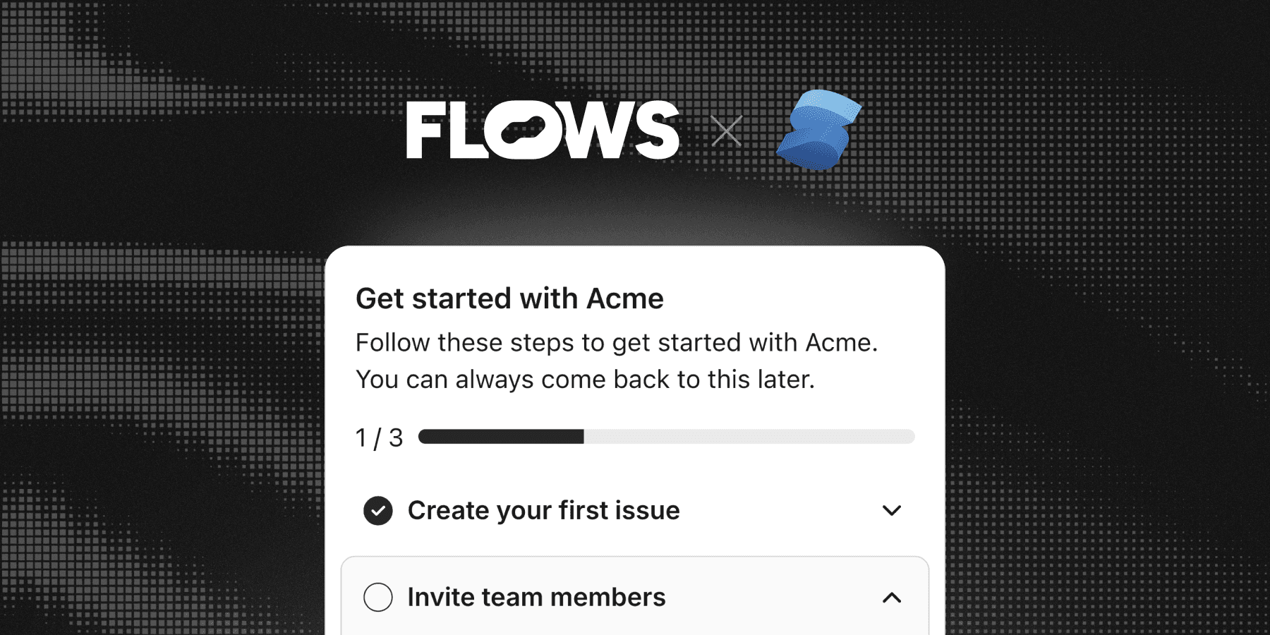 Floating onboarding checklist example in a SolidJS application