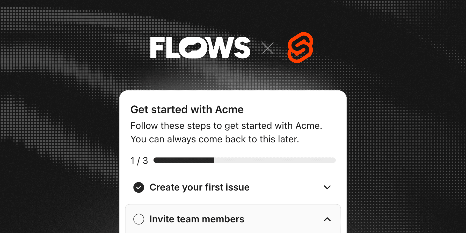 Floating onboarding checklist example in a Svelte application