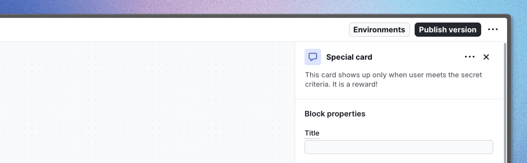 Block name and description