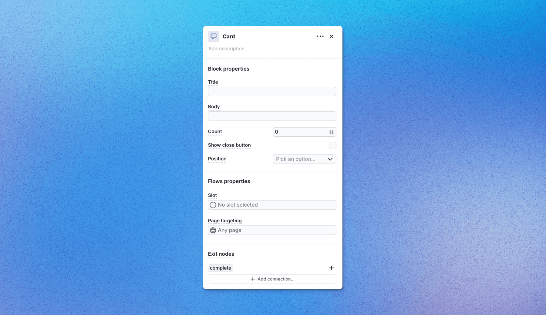 Configure blocks
