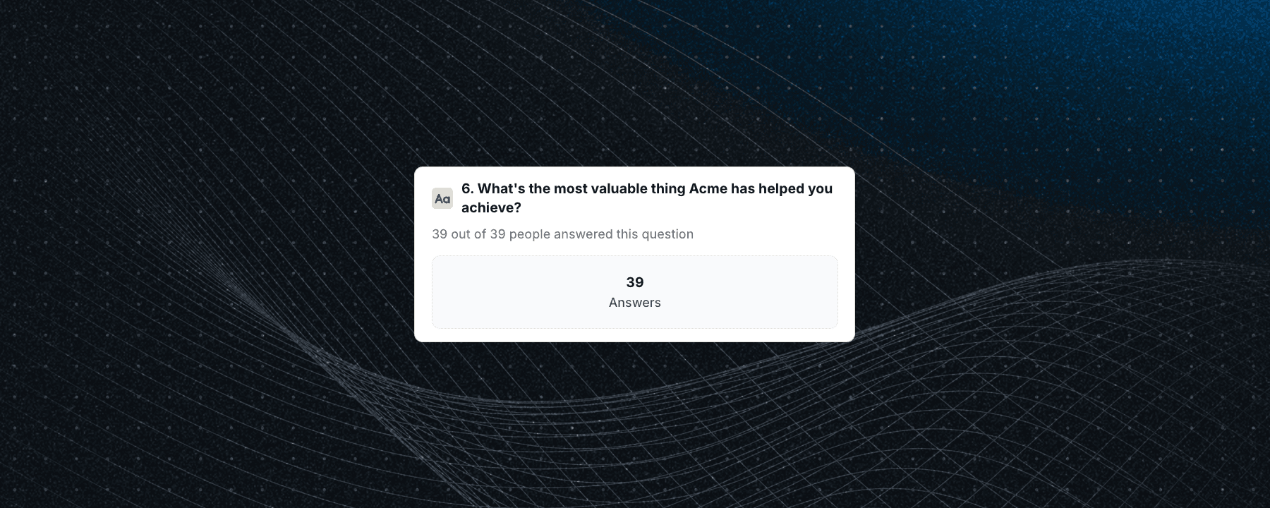 Freeform question analytics example