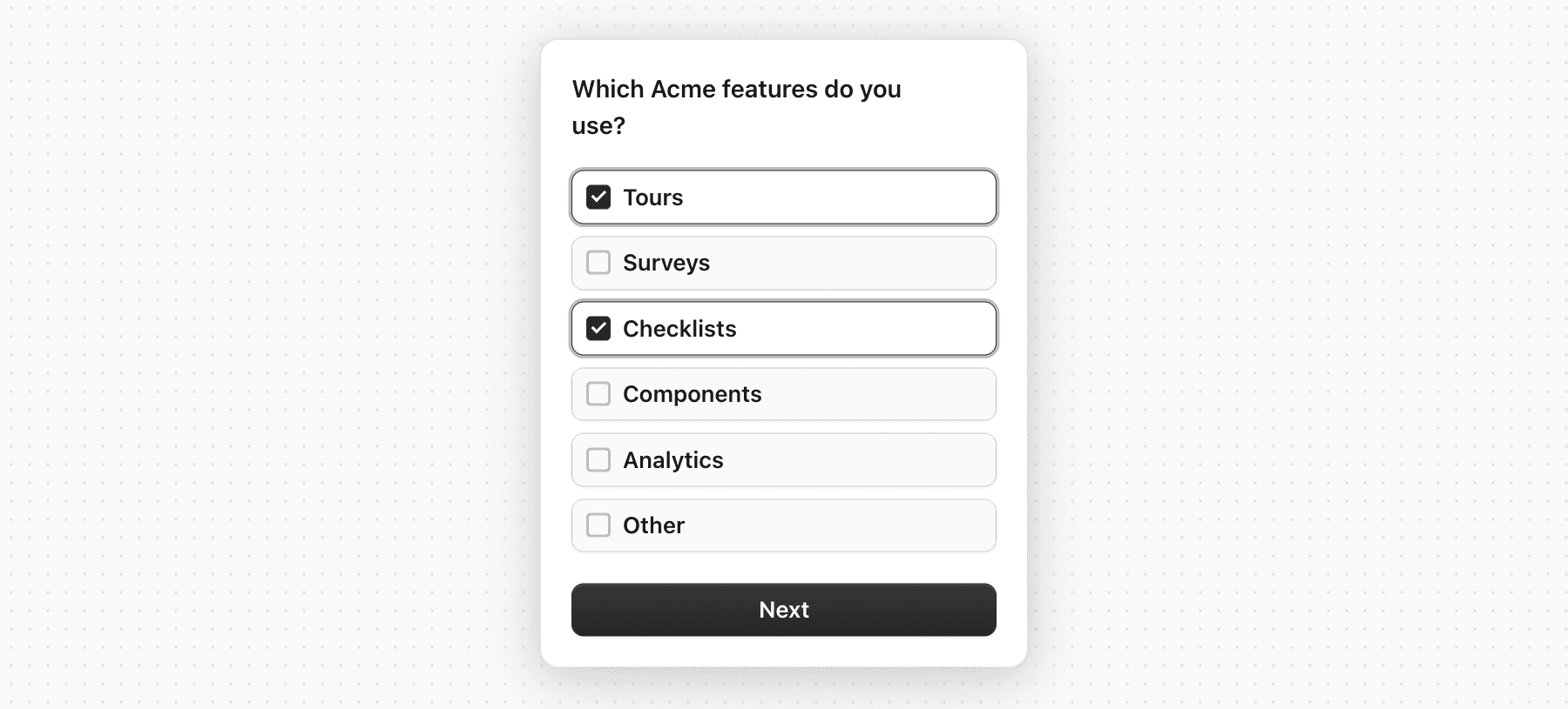 Multiple choice question example