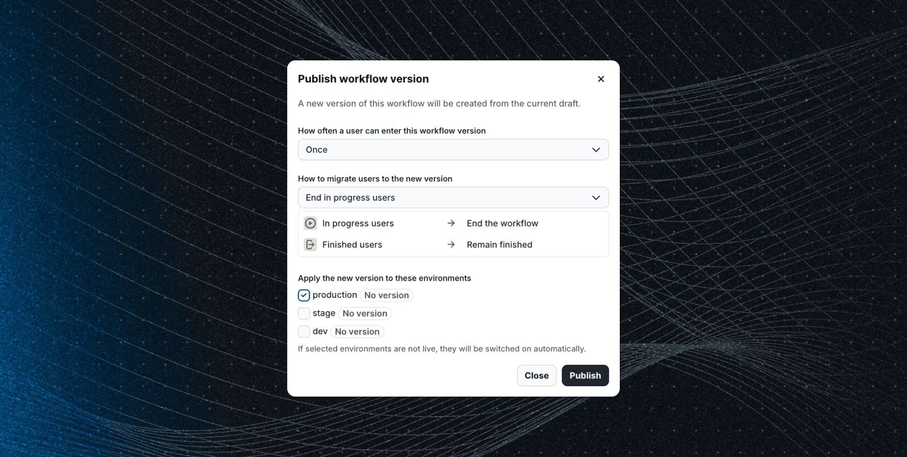 Publish workflows