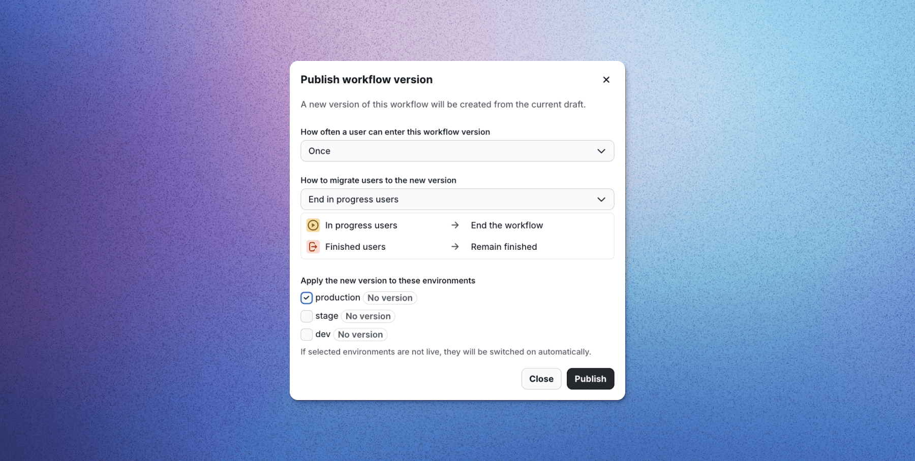 Publish workflows