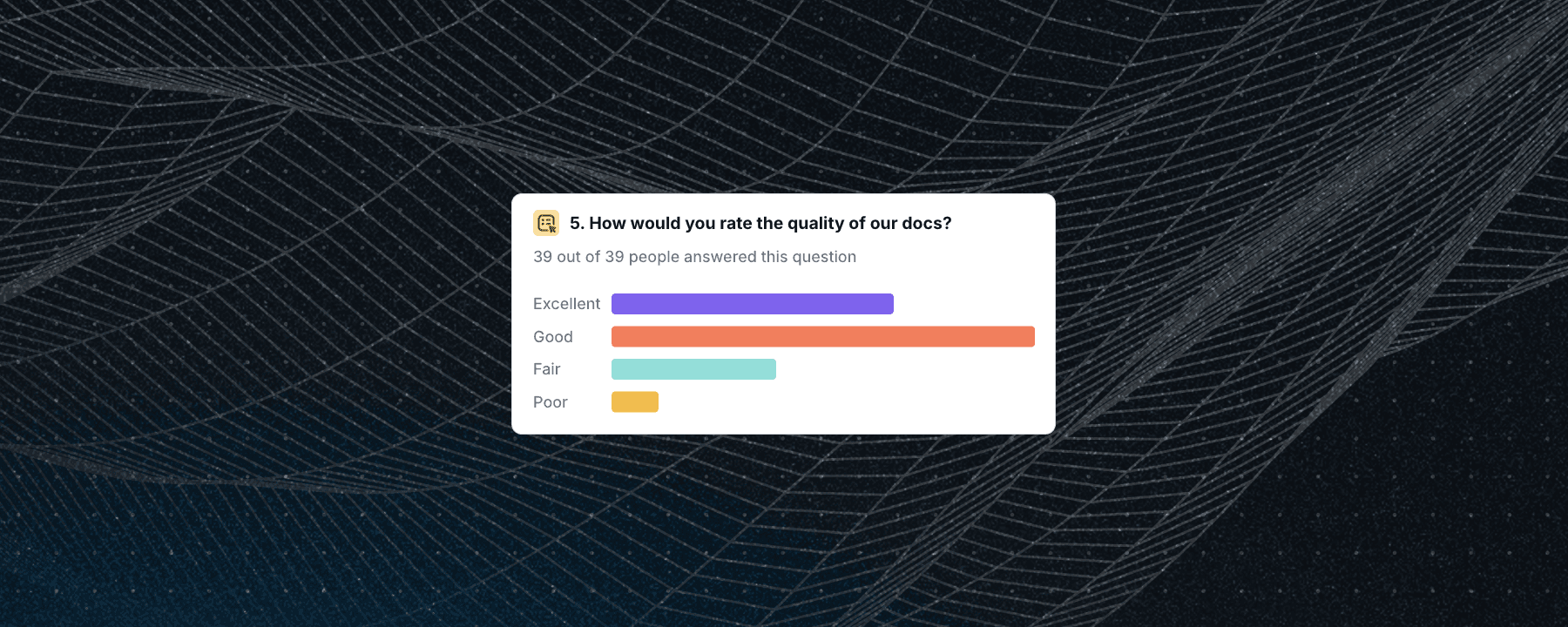 Single choice question analytics example