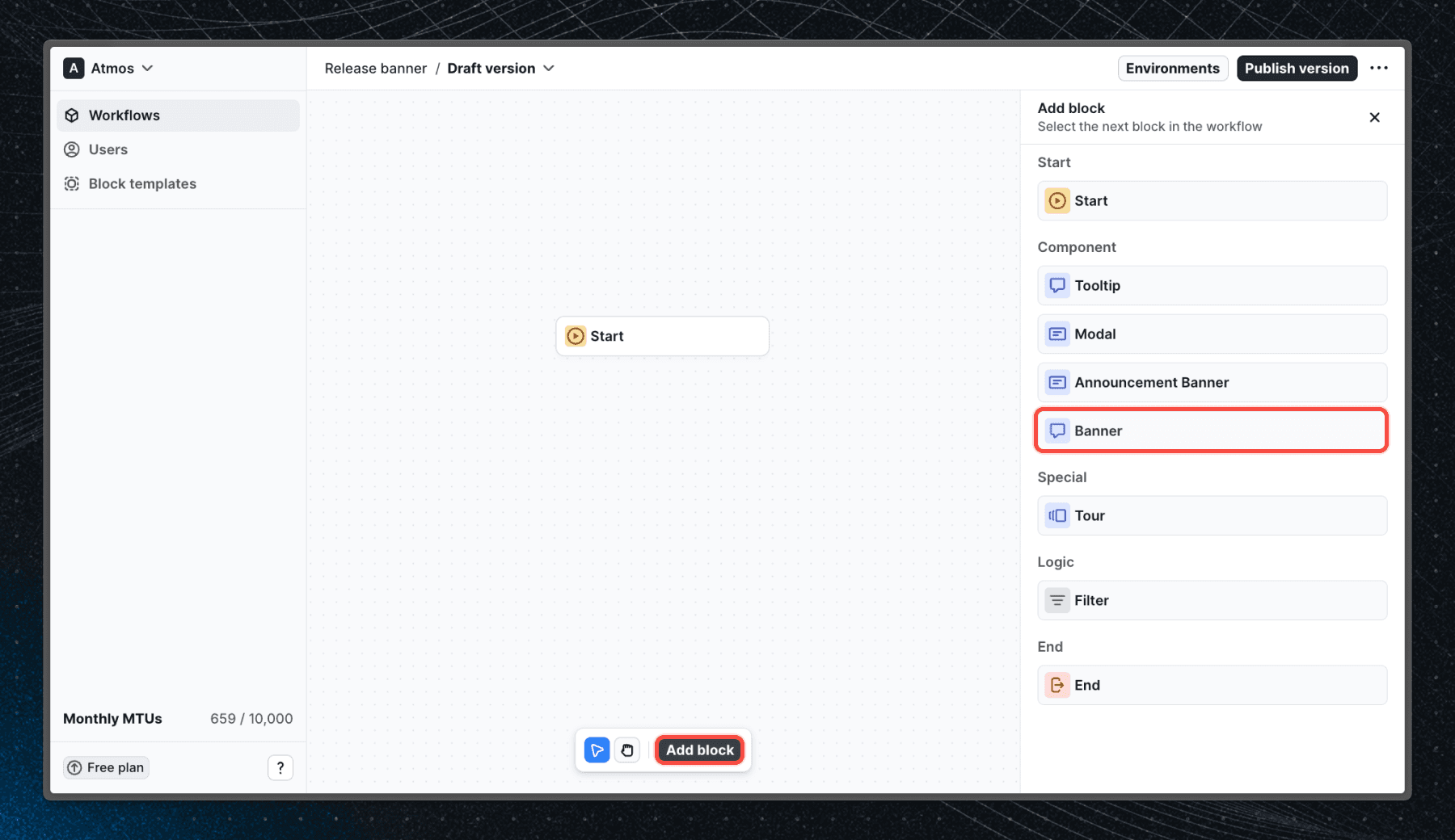Component add to workflow
