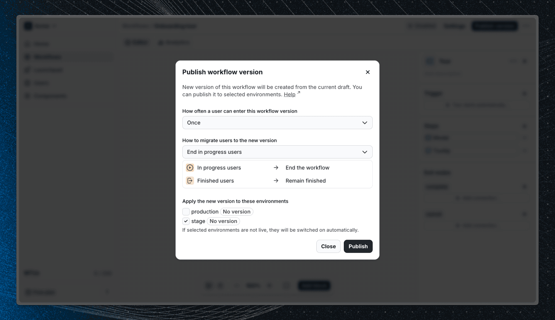 Publish workflow