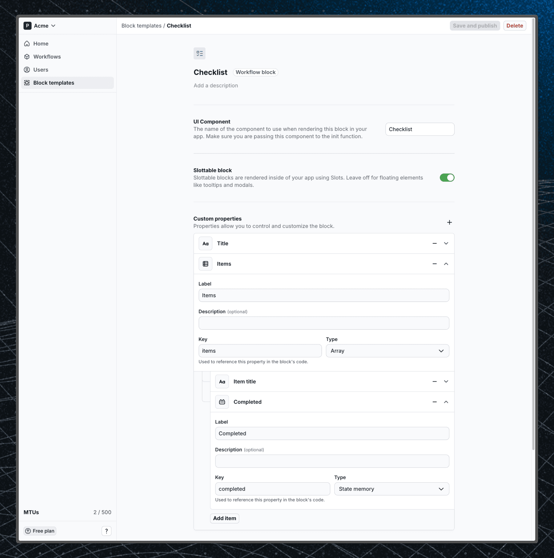 Component editor