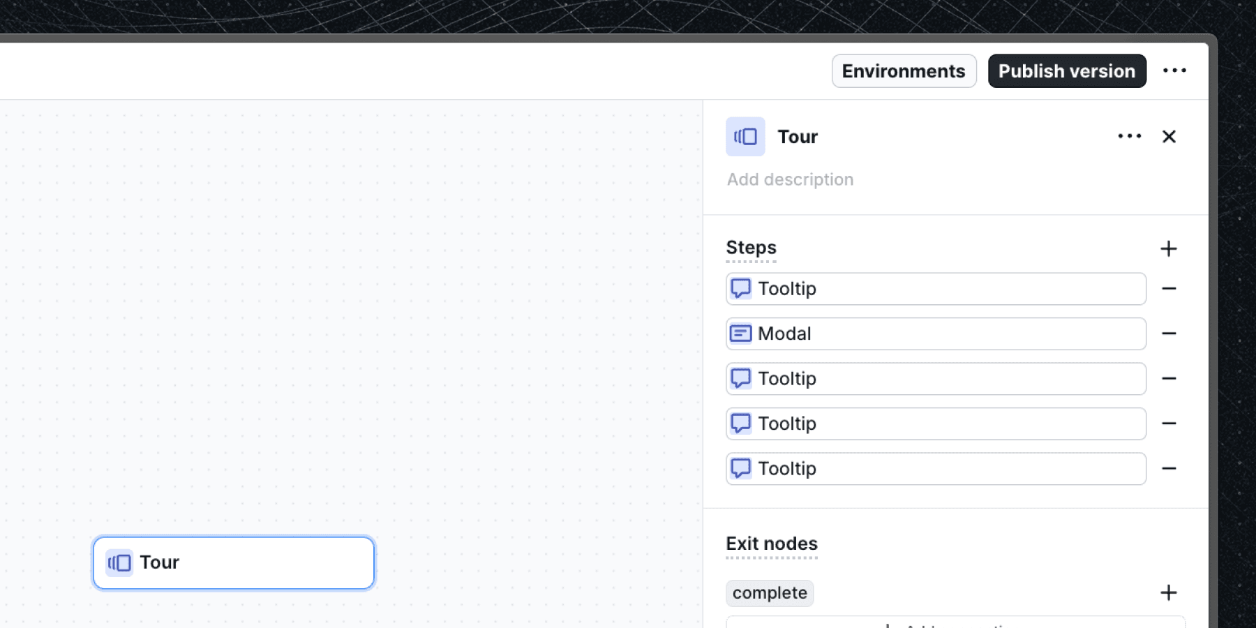 Tour steps